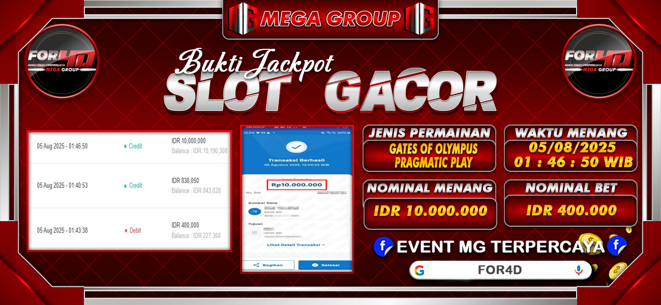 Bukti JP situs For4D hari Selasa, 05 Agustus 2025