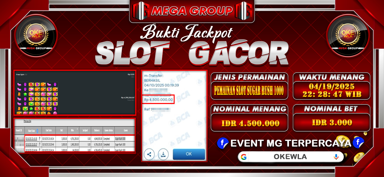 Bukti JP situs Okewla hari Sabtu, 04 Oktober 2025