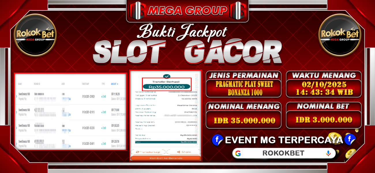 Bukti JP situs Rokokbet hari Jumat, 03 Oktober 2025