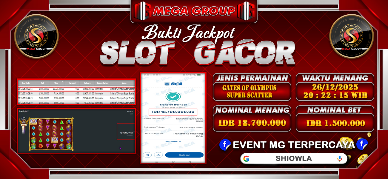 Bukti JP situs Shiowla hari Sabtu, 27 Desember 2025