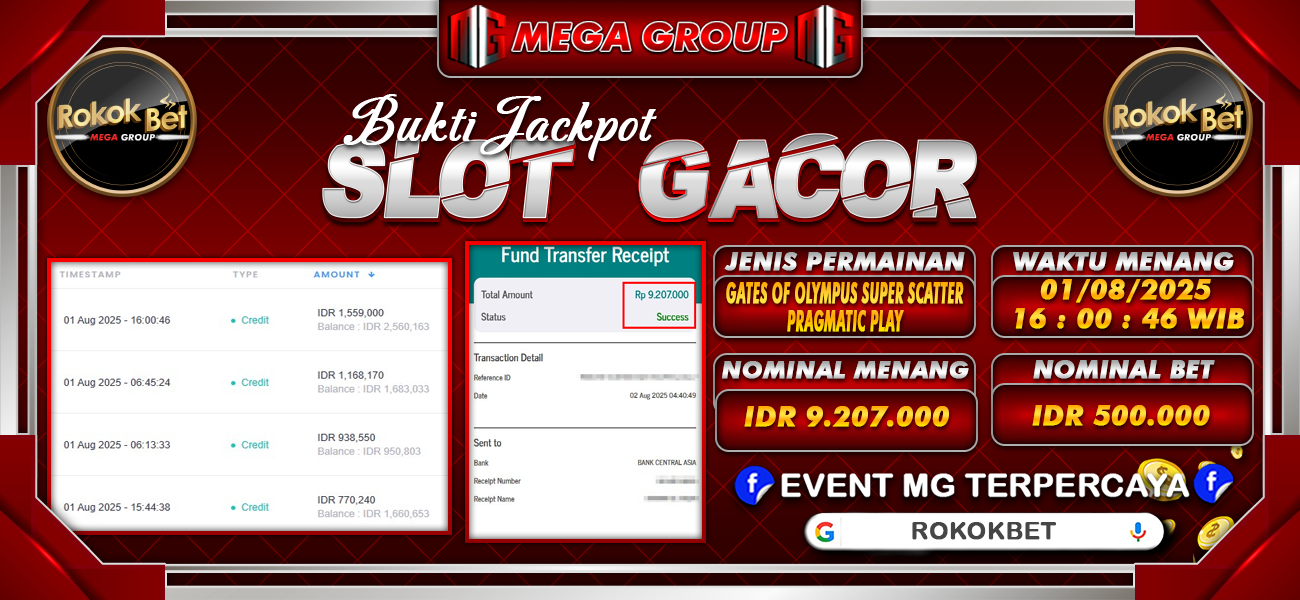 Bukti JP situs Rokokbet hari Sabtu, 02 Agustus 2025