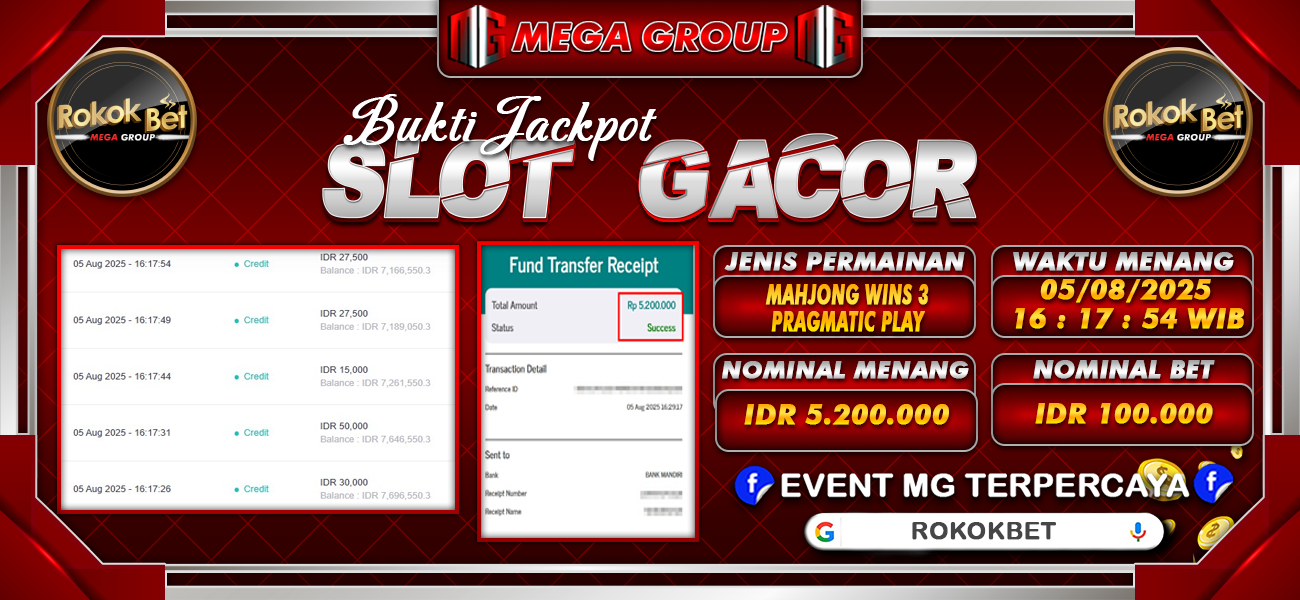 Bukti JP situs Rokokbet hari Selasa, 05 Agustus 2025