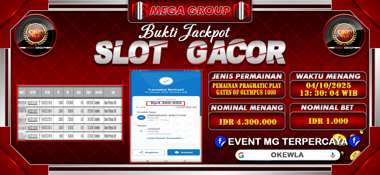 Bukti JP situs Okewla hari Minggu, 05 Oktober 2025