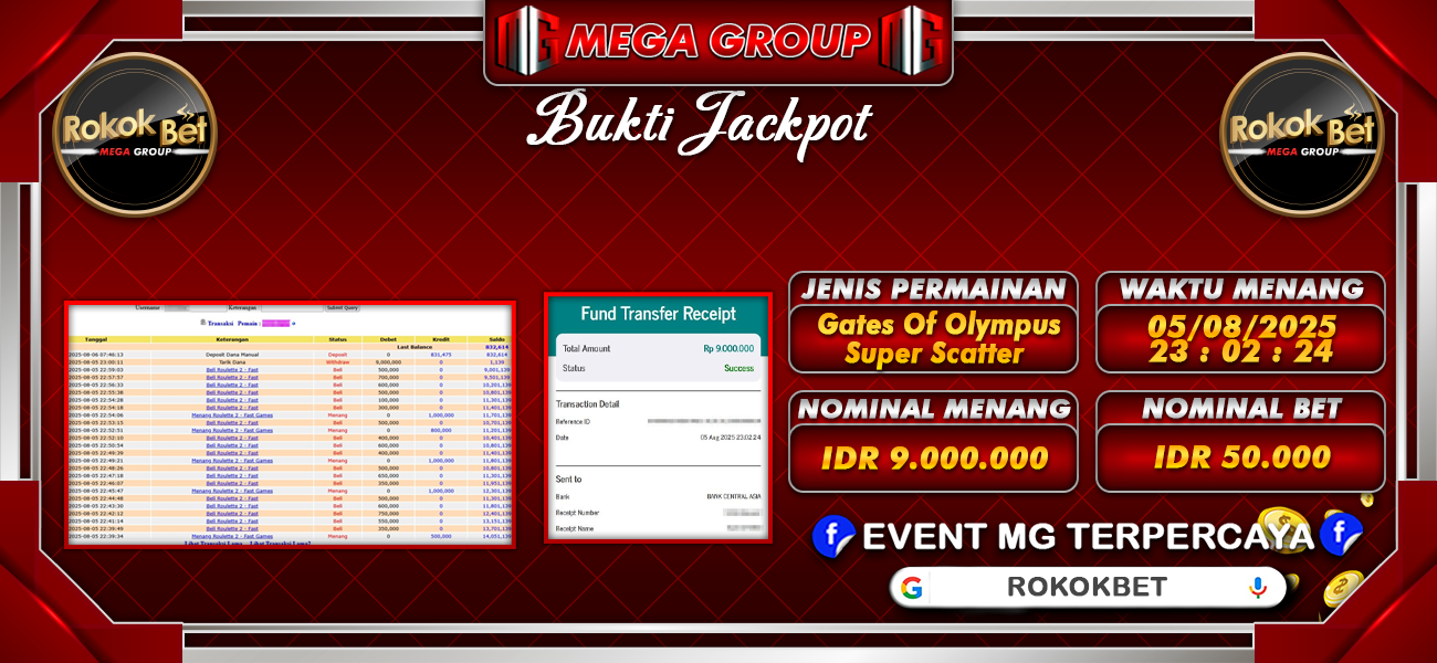 Bukti JP situs Rokokbet hari Rabu, 06 Agustus 2025