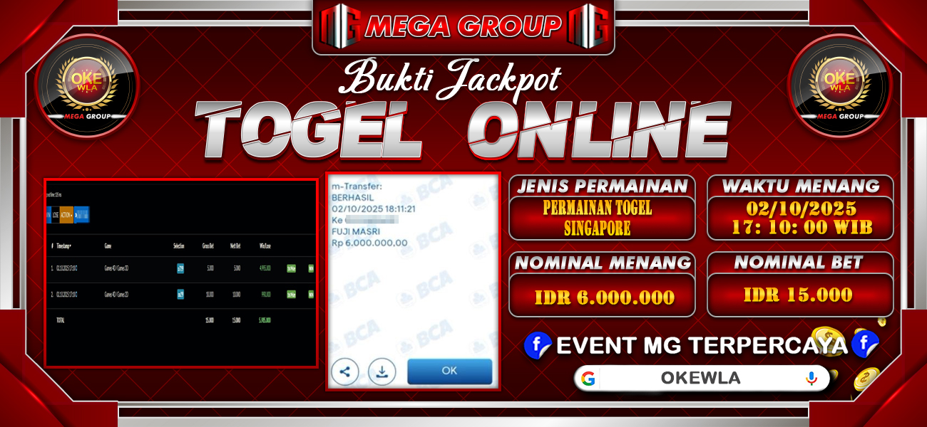 Bukti JP situs Okewla hari Jumat, 03 Oktober 2025