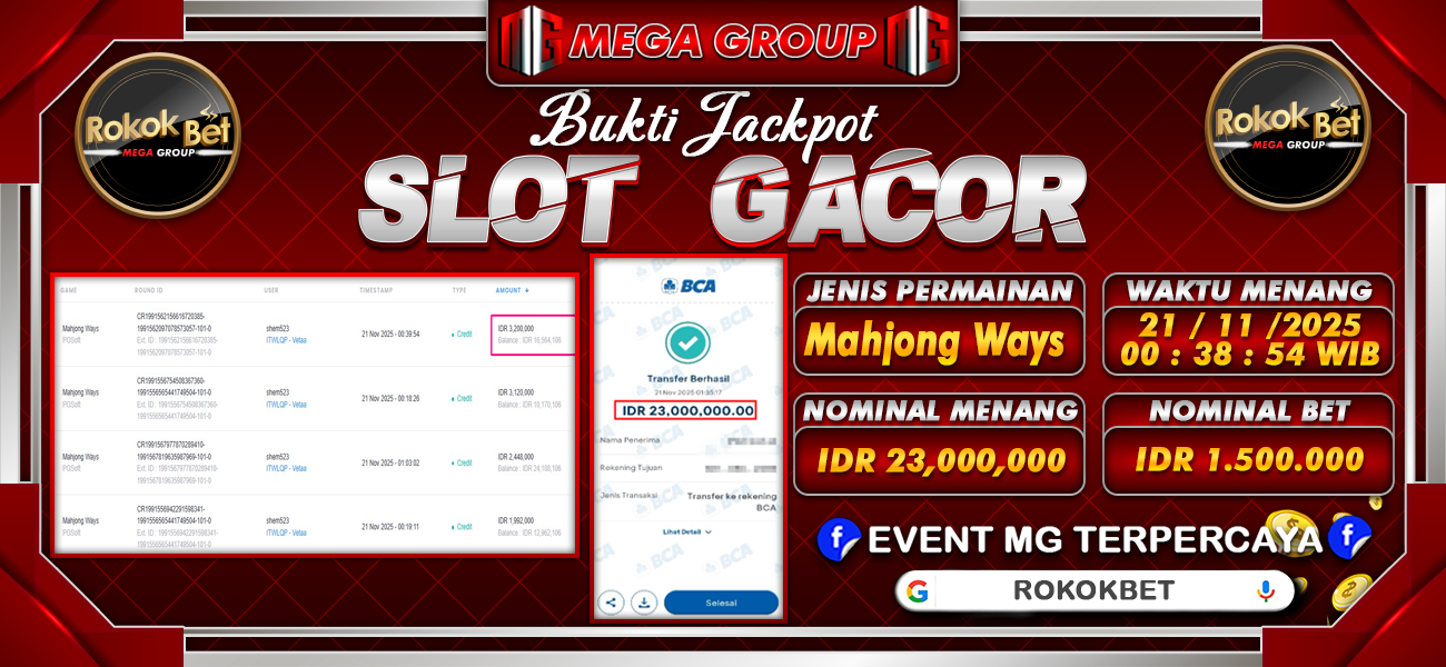 Bukti JP situs Rokokbet hari Jumat, 21 November 2025