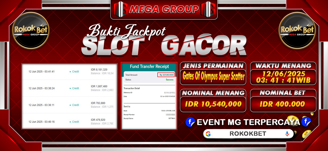 Bukti JP situs Rokokbet hari Kamis, 12 Juni 2025