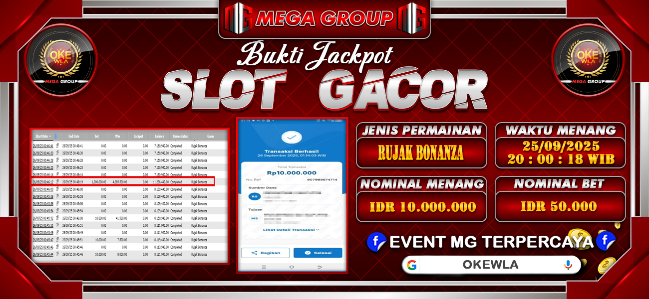 Bukti JP situs Okewla hari Senin, 06 Oktober 2025