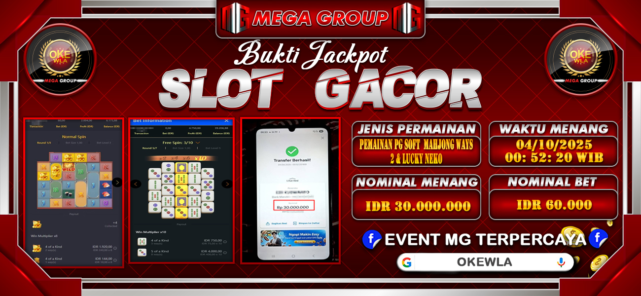 Bukti JP situs Okewla hari Sabtu, 04 Oktober 2025