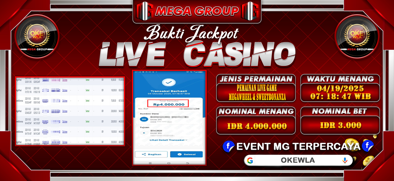 Bukti JP situs Okewla hari Sabtu, 04 Oktober 2025